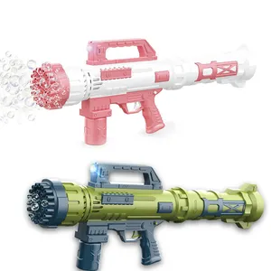 Nieuw Binnen 2024 Zomer Strand Outdoor Kids Speelgoed Nieuwe Elektrische Bubble Maker Automatische Bubble Gun Voor Jongens En Meisjes