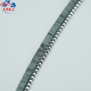 Rifiniture in pizzo a catena a sfera in ottone pelle con filatura a catena in metallo per indumenti - Product Image 5