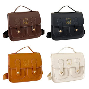 Mochila Vintage PU para niños, oso de dibujos animados, mochila escolar para niños y niñas, mochilas multifunción, bolsas de almacenamiento de aperitivos - Product Image 5