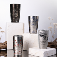 Tasses à eau, bière et lait en titane pur, contemporaines, écologiques, durables, à double paroi, apparence de haute valeur, répondent aux besoins quotidiens