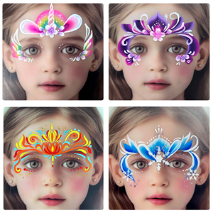 شحن سريع لوحة ألوان طلاء وجه وجسم 12 لونًا، احترافية تعتمد على الماء غير سامة من مستخلصات نباتية، كعكة مجزأة، مكياج الهالوين - Product Image 5