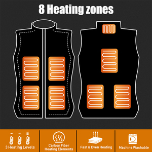2023 nouveau Design femmes coupe-vent 8 zones chauffé hiver Jaet tissu thermique réglable maison utilisation extérieure fièvre gilet Gilet - Product Image 2