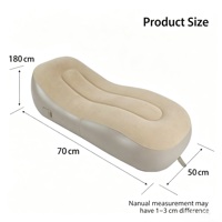 Chaise longue gonflable portable en forme de S, avec revêtement floqué doux, pour le voyage, le camping et la plage