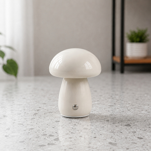Lampe de table rechargeable sans fil LED style nordique en forme de champignon, lumière décorative avec charge Type C, gradation progressive, lampe de chevet chaude - Product Image 1