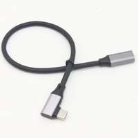 Câble personnalisé Gen2 USB 3.1 à angle de 90 degrés, extension mâle-femelle Type-C, 20 Gbps, charge rapide, câble PVC pour microphone/haut-parleur/moniteur