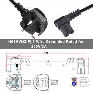 UK Plug to 90 Degree Right Angle IEC C7 Power Cable 2.5A 250V AC Lead <b>for</b> <b>TV</b> Monitor Laptop <b>DVD</b> <b>Player</b> & Small Appliances - Product Image 6