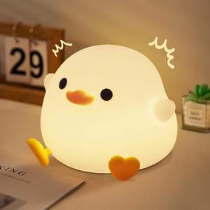 Lampe de nuit LED canard moderne pour nouveau-né pépinière bébé sûr Silicone souple contrôle tactile alimenté par batterie <span class=keywords><strong>veilleuse</strong></span> - Product Image 1