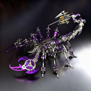 Artisanat métallique de décoration intérieure en gros, puzzle mécanique de précision en acier inoxydable assemblé en 3D, simulation de scorpion - Product Image 4