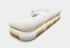 2025 Mới Nhất Thiết Kế Đồ Nội Thất Sang Trọng Tùy Chỉnh Ý Vàng Thép Không Gỉ Phòng Khách Sofa Ghế Đa Chỗ Ngồi Kết Hợp Sofa - Product Image 4