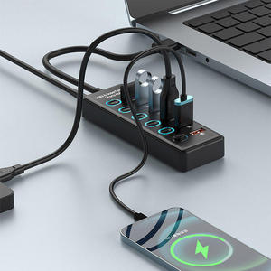 Hub USB 3.0 alimenté 24W à 6 ports avec 4 ports de données haute vitesse 5 Gbps et 2 ports de charge rapide, extension USB multi-ports - Product Image 4