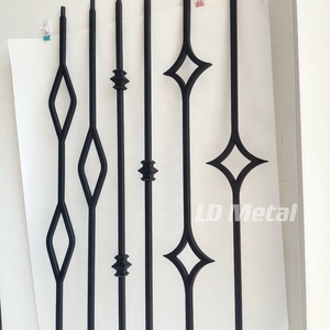 Tốt nhất bán Matte Đen 1/2 "* 44" Hollow SQ Sao sắt cầu thang balusters kim cương kim loại cọc <span class=keywords><strong>Knuckle</strong></span> lan can sắt balusters - Product Image 5