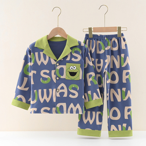 Conjunto de <span class=keywords><strong>Pijama</strong></span> 100% Algodón para Niños y Niñas, Diseño de Dibujos Animados para las Cuatro Estaciones, Manga Larga, Transpirable, Suave y Lavable - Product Image 5