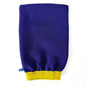 قفازات مطاطية OEM لتقشير الجلد بتصميم خاص بقماش خشن قفازات حمام حمام المغربي لوفه مع ملصق - Product Image 2