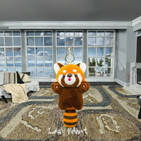 Ours à queue bizarre personnalisable pendentif en peluche raton laveur mignon porte-clés animal en peluche en coton PP pour sac à main charme longue queue jouets