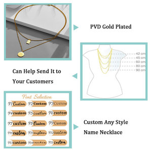 Gioielli personalizzati incisi le <span class=keywords><strong>parole</strong></span> delle donne della Bibbia 18K placcato <span class=keywords><strong>oro</strong></span> geometrico bianco ciondolo in acciaio inox strati collana - Product Image 5