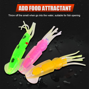 เหยื่อตกปลาแบบนิ่ม กลิ่นกุ้งเรืองแสง เหยื่อปลอมรูปปลาหมึกและปลาหมึกยักษ์ สำหรับตกปลาแซนเดอร์และปลาดุก เหยื่อปลอมแบบลอยน้ำ ทำจาก PVC - Product Image 4