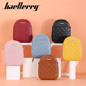 Sac à bandoulière pour femme Baellerry, petit sac à fermeture éclair rond, sac pour téléphone, broderie, motif à carreaux, portable, usage quotidien - Product Image 4