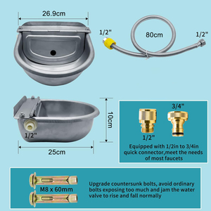 Abreuvoir automatique pour animaux en acier inoxydable pour chien, cheval, chèvre, cochon, vache, bétail, <span class=keywords><strong>distributeur</strong></span> d'<span class=keywords><strong>eau</strong></span> - Product Image 2