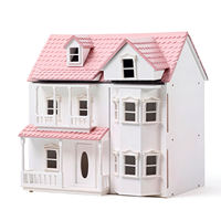 Maison de poupée en bois éducative à construire soi-même, miniature avec meubles et accessoires, maison de poupée en bois pour enfants et filles
