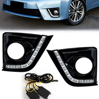 Feu de jour LED DRL blanc jaune clignotant de conduite feu de brouillard accessoires de voiture pour Toyota Corolla 2014 2015 2016