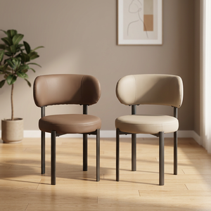 Modern PU Leather Living Room <b>Chair</b> Solid Back Metal <b>Legs</b> Minimalist Design Home Furniture - Product Image 1