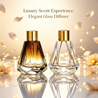 Bouteille en verre transparente dégradée de haute qualité, écologique, pour parfum et diffuseur d'ambiance, 60 ml et 200 ml
