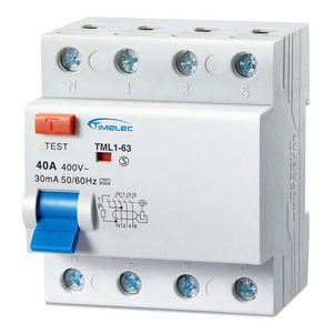 เบรกเกอร์วงจร4ขั้ว rccb TML1-63 40A ไฟฟ้า AC ประเภท3P + N 40A - Product Image 1