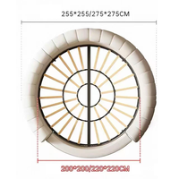 Lit double de luxe moderne et minimaliste avec rangement, rembourrage en mousse, style crème, pour chambre principale, hôtel, maison d'hôtes, gîte