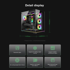 Compra al por Mayor de Cajas de Juego ATX Invertidas, 835 Piezas/40HQ, Chasis de <span class=keywords><strong>PC</strong></span> con Vidrio Templado Panorámico - Product Image 6