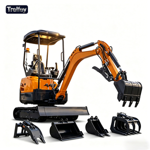 Mini-excavatrice sur chenilles de 2 tonnes, commande hydraulique pilotée, diesel, petite excavatrice à chenilles en caoutchouc pour la plantation d'arbres fruitiers - Product Image 1