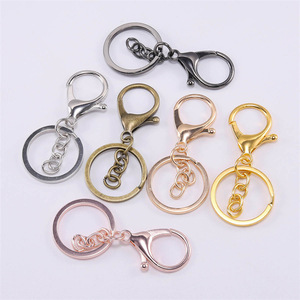 Lobster Clasp Keychain Three In One Halo <b>Ring</b> Metal <b>Key</b> <b>Ring</b> Bag Pendant Ornament Minimalist Style Zinc Alloy Plated - Product Image 1