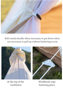 Tente de glamping en forme de cloche, 4 saisons, 4-6 personnes, résistante à l'eau, avec maille ventilée, tente de camping familiale - Product Image 6