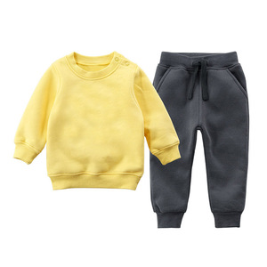Sweat-shirts à col rond, pulls, ensembles de survêtements en molleton bouclette pour enfants, collection automne-hiver, style boutique - Product Image 2
