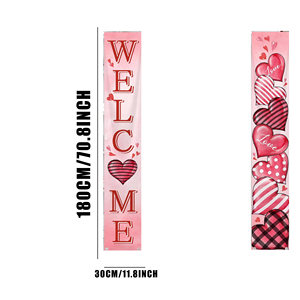 Happy Valentine's Day Polyester Door Curtain 30*180cm Festive <b>Banners</b> for Home Decor - Product Image 2
