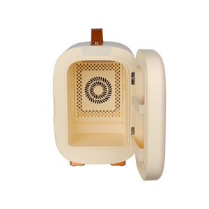 Fábrica OEM Design Bege Retro Design Portátil LED Light Digital Display Beleza Geladeira 5L Mini Maquiagem Geladeira - Product Image 5