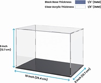 Étui de présentation pliable et portable en acrylique pour modèles de voitures à l'échelle 1:24 avec boîte en acrylique transparente et base noire pour voitures miniatures