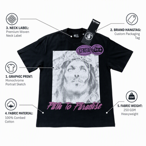 T-shirt homme noir 100% coton, impression personnalisée, manches courtes, col rond, coupe classique, tee-shirt graphique, streetwear décontracté, Playeras De Hombre - Product Image 3