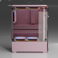 Boîtier d'ordinateur de bureau de jeu ATX complet OEM Pièces d'ordinateur en vrac d'usine chinoise avec revêtement rose Boîtier vide en stock