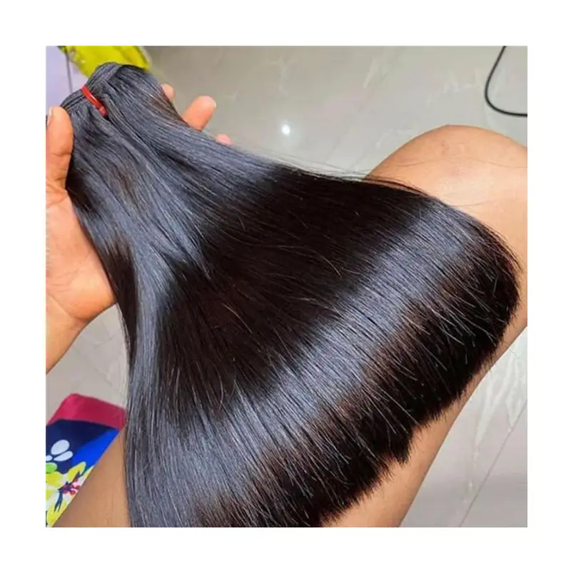 Double Drawn Bone Straight Peruvian 100% Raw Cuticle Aligned Virgin Human Hair Weft Extension Bone Straight Human Hair