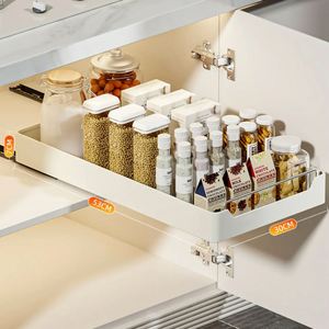Kitchen Pull-out <b>Storage</b> Shelves Tableware Separate <b>Storage</b> <b>Box</b> Kitchen Cabinet Organizer Drawer - Product Image 6