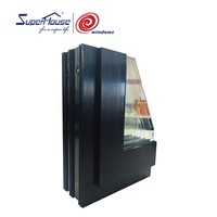 Échantillon de fenêtre coulissante horizontale en PVC noir avec verre multicouche isolant et isolation thermique pour villa et appartement