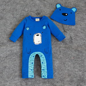 Vêtements pour tout-petits en gros : Barboteuse à motif mignon avec chapeau, collection mode bébé - Product Image 3