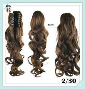 <span class=keywords><strong>Coda</strong></span> <span class=keywords><strong>di</strong></span> <span class=keywords><strong>cavallo</strong></span> sintetica per capelli sintetici con Clip a artiglio <span class=keywords><strong>di</strong></span> colore biondo a onda lunga da donna HPC-2041 - Product Image 4