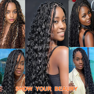 Extensiones de Cabello Sintético con Trenzas de Ganchillo Estilo Ondas del Océano para Mujer, Color Degradado, Trenzas de Pasión, Rizos de Agua - Product Image 3