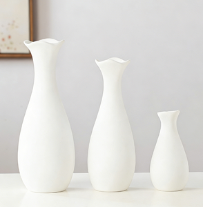 Modern Minimalist Nordic Creative White Ceramic Vase for Living Room Dining <b>Table</b> Dried Flower <b>Display</b> Decoration - Product Image 4