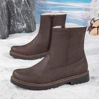 Chaussures rétro pour hommes, plateformes, à lacets, mocassins, bottes de neige, dessus en cuir véritable, coussinets antidérapants, respirants, en maille de coton, caoutchouc