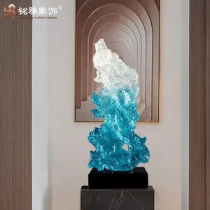 Escultura de resina transparente de estilo chino, modelo de montaña
