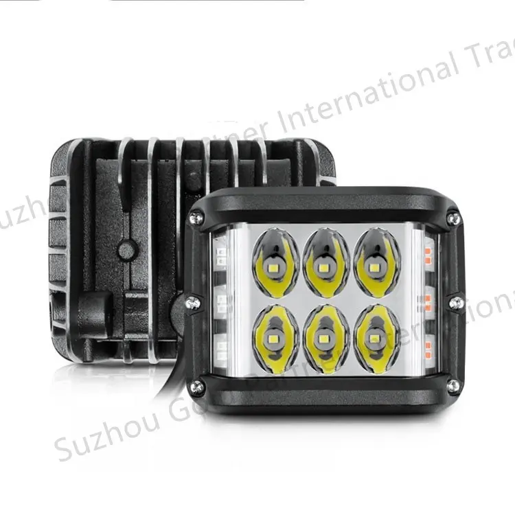 48w 40w 18 w 4wd double couleur portable spot stroboscopique feux de travail led pour voiture tout-terrain moto tracteur camion