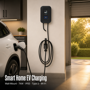 สถานีชาร์จรถยนต์ไฟฟ้าแบบติดผนังสำหรับบ้านใหม่ 3012CE 7 11kW รุ่นที่ 2 กล่องชาร์จ EV แบบมืออาชีพ ผู้ผลิต OEM NECS สีดำ - Product Image 1