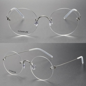 Para <span class=keywords><strong>Fonex</strong></span>, monturas de gafas grandes Vintage para hombre, gafas de lectura sin montura de titanio con bloqueo de luz azul - Product Image 4